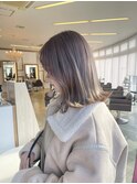 外はねミディアムボブ！ホワイトミルクティーベージュ