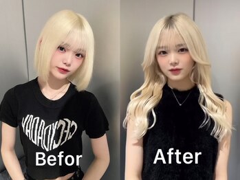 アルーシェウィズスカイ 原宿(Alushe with Sky)の写真/【自毛のような仕上がり☆】最高級シールエクステをお手頃価格で♪[ブリーチ/ダブルカラー/韓国/エクステ]