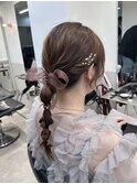 ヘアアレンジ×編み下ろし