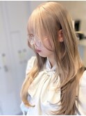 【ハイトーン髪質改善】くすみベージュ/ホワイトブロンド/透明感