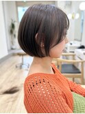 Say.ショートボブホワイトグレージュ地毛風ストレートミニボブ