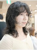 ハイレイヤーカット外国人風パーマ顔まわりカット前髪パーマ