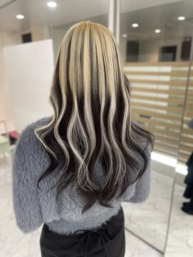 エクステ　シールエクステ　ハイライト　ロング