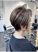 【明るい白髪ぼかし】ドライカットショーヘアト A Mplusミズイデ