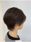 大人可愛い大人ショートくびれボブ丸みボブショートボブベージュ