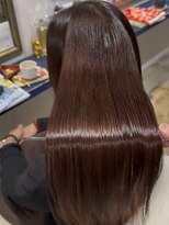 ミレヘアー 越谷(Mire hair) 【艶めく大人のブラウン】髪質改善ストレートで魅せるロングヘア