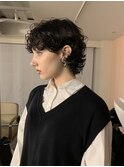 ダークパープルナチュラルショート夏のヘアアレンジ原宿