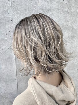 ユアーズ ヘア 恵比寿本店(youres hair) 立体感ハイライト　バレイヤージュ　3Dカラー　ホワイトベージュ