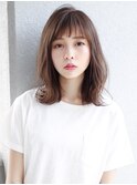 ひし形シルエットくびれヘア透け感前髪パーマ20代30代40代