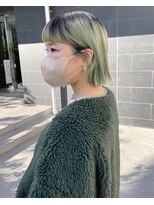 アルティナ(artina)&nbsp;ライムグリーン_オン眉ボブ_ワンレンボブ_グリーンカラー3