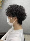 ツーブロック/メンズマスパイラルパーマッシュ/波巻き
