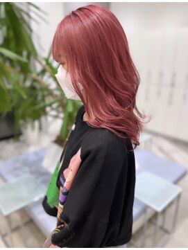 アース コアフュールボーテ 伊勢崎(EARTH coiffure beaute) チェリーレッドダブルカラーケアブリーチ