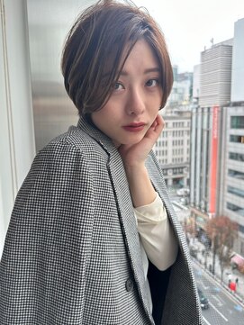 アンド ストーリーズ(&STORIES) 大人可愛い小顔ひし形クビレ丸みボブ20代30代40代大人ショート