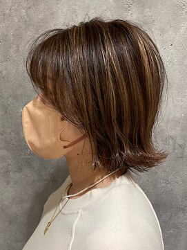 ソシエ 天王寺ミオ店 白髪ぼかしハイライト/大人女性/40代/50代/60代