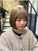 ボブカット/ミルクティーカラー/ブリーチあり/吉祥寺yuna