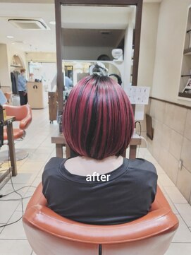 ネオリーブチノ 登戸店(Neolive cino) 【アンブレラカラー】 ボブ ピンク