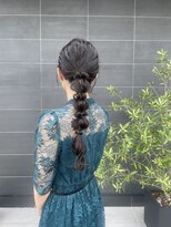 アチーブリス(achieve Liss)&nbsp;お呼ばれヘア　まとめ髪　網おろしアレンジ　ミディアムロング