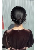 結婚式・2次会☆編み込みシニヨン