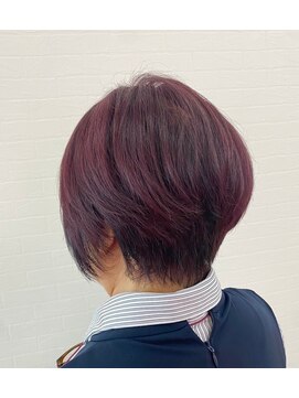 ガーデン アクロスプラザ足利店(garden) ボルドー/ルビーレッド/ショートボブ/白髪染め