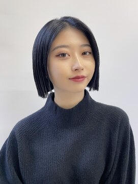 ミィ 浦和(mee) 透明感カラー ボブ 前髪 ショート カラー ブリーチ&ダブルカラー