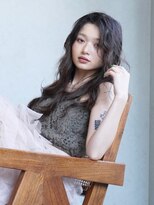 アルバム 銀座(ALBUM GINZA) ロング顔周りレイヤー暗めカラー韓国ヘア_F30340