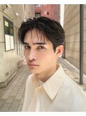センターパート曲がる縮毛矯正フェザーパーマ銀座一丁目