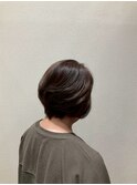 ココアブラウン×ミセスヘア大人キレイショートボブ40代50代