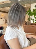 白髪ぼかしバレイヤージュカラー