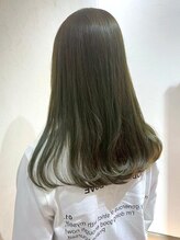 ノッポサン(Noppo3) オリーブベージュ ワンカール アッシュカラー 寒色系 ストレート