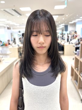 ケンジ 平塚ラスカ店(KENJE) レイヤーカット/ワンカールレイヤー/オリーブベージュ/平塚/湘南