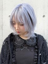 ピークアブー 原宿ハラカド(PEEK-A-BOO) ハイトーンアイスブルーウルフカットブロンドグレージュボブ
