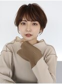 大人かわいい小顔ショートショートヘア30代40代50代白髪ぼかし