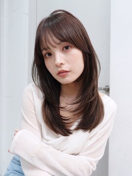 シオン(shion) 前髪カットロング顔周りレイヤー韓国ヘア小顔_F1175