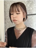 インナーカラーボブフェイスフレーミングミルクティーベージュ