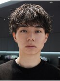 仙台メンズパーマルーズパーマシャドウパーマッシュウルフゆるめ