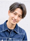 アップバング,フェザーショート,ビジネスライク,白髪ぼかし