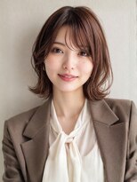 アノ たまプラーザ(ano) 透明感まろやかブラウン/外ハネミディアム/レイヤーカット