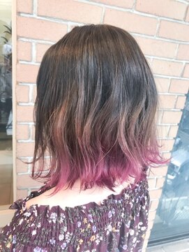 サロンドミルク 原宿(salon de MiLK) 裾カラーピンク×グラデーション