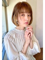 レイラバイアフロート 吉祥寺(Lila by afloat)&nbsp;イヤリングカラー×ナチュラルボブ【アフロート吉祥寺 緒方】