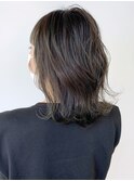 オリーブグレージュ_かきあげロングマロンベージュ_ba328373