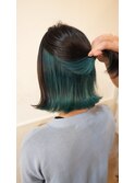 #インナーカラー #グリーン #ケアブリーチ