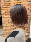 大人可愛い/透明感/グラデーション/ボルドー