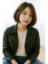 アッシュヘアー 丸みボブ