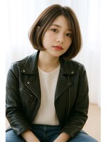 アッシュヘアー 丸みボブ