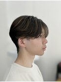 men'sメンズ髪質改善ブリーチなし黒染めブルーブラック/立川