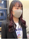 レッドカラー/インナーカラー/ケアブリーチ/前髪インナーカラー