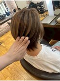 ハイライトで魅せる◎動きのあるふんわりボブ/白髪ぼかし