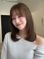 ノイ 銀座(noi)&nbsp;顔周りレイヤーカットくびれヘアミルクティーベージュカラー