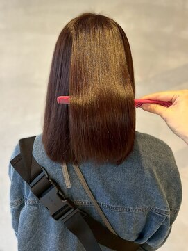 ハレ(hale) 髪質改善ストレート ブラウンベージュカラー 艶髪 30代 20代