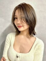 サンドレオ 新宿店(sand Leo)&nbsp;ラベンダーミルクティー/オリーブグレー/ブリーチなし/ショート